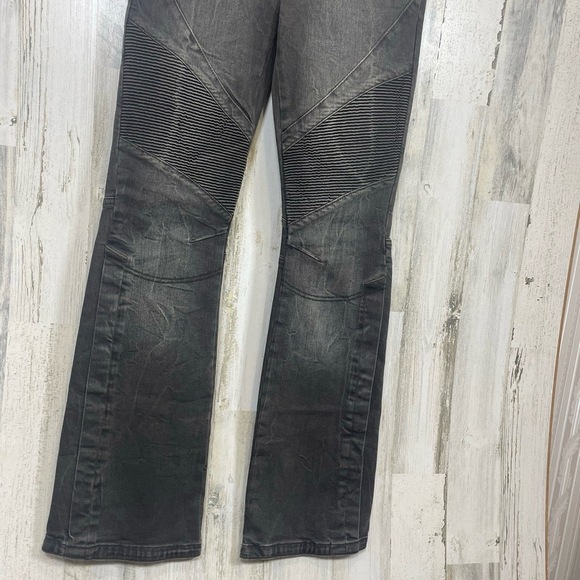 Free People WTF Vector Moto Mid Rise Flare Stone Wash Black Jeans size 26 NWT - Picture 3 of 11